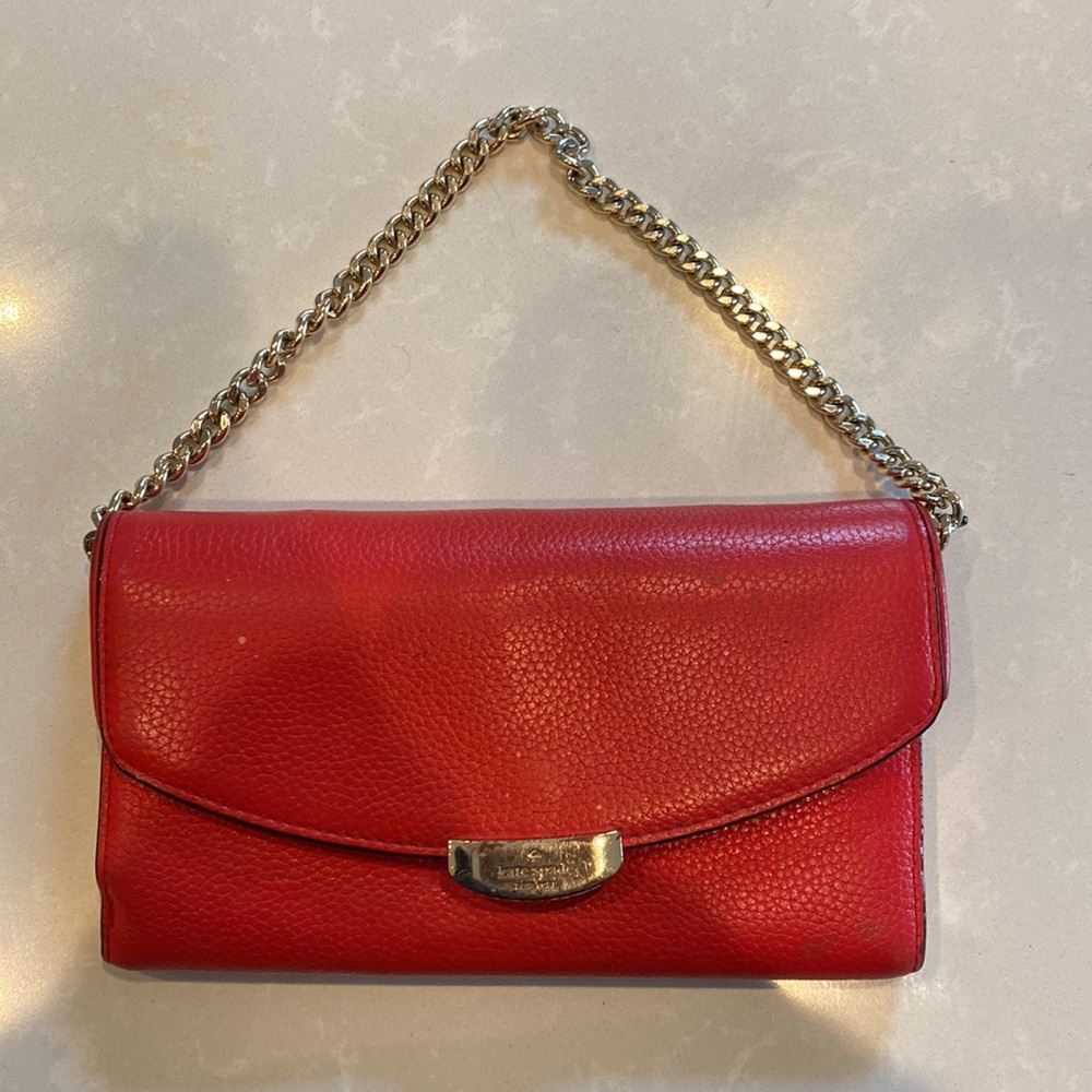 Kate Spade wallet red with chain
